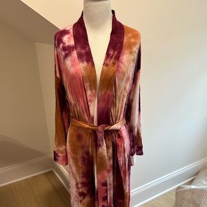 Mason Grey Tie Dye Kimono Style Robe - S